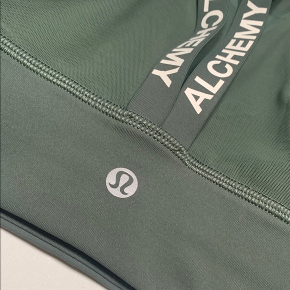 Lululemon Alchemy Sun Setter Mesh Strappy Sports Work Out Gym Bra Army Green 4 - Picture 3 of 10